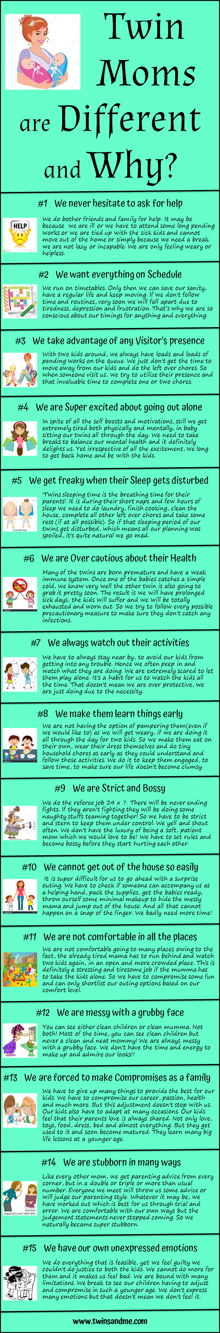 Twin Moms are different! Do you wonder why? Read more to know about their peculiar features and why they have to behave so!